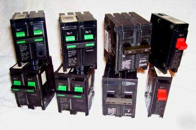 Lot of 8 - westinghouse - 2 pole - 30 amp breakers 