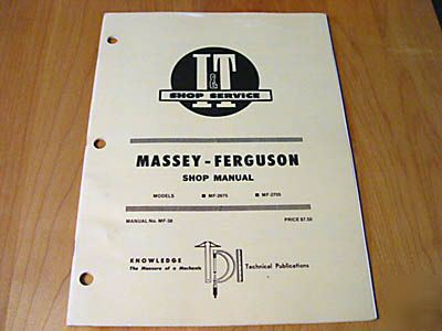 Massey-ferguson MF2675 MF2705 service manual mf it shop