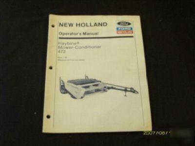 New holland 472 mower conditioner operators manual