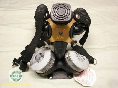 New msa 472778 comfo ii back mounted respirator w/ fltrs 