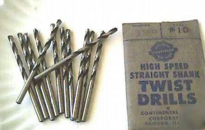 New usa made #10 jobbers lenght drill bits 12 pack