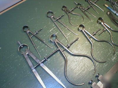 Old used machinist tools dividers calipers starrett ++