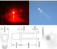 100 x 5MM red led led's 4000 mcd output uk seller