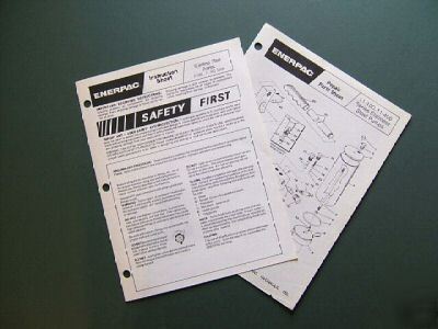 Enerpac 11-000,100,400 series steel pump repair sheets
