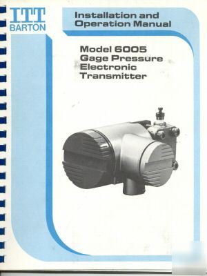 Itt barton 6005 installation & operation manual