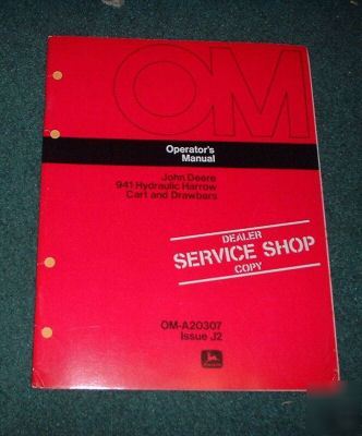 John deere 941 hydraulic harrow cart operators manual
