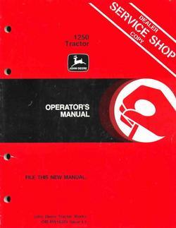 John deere operator's manual 1250 tractor tractors