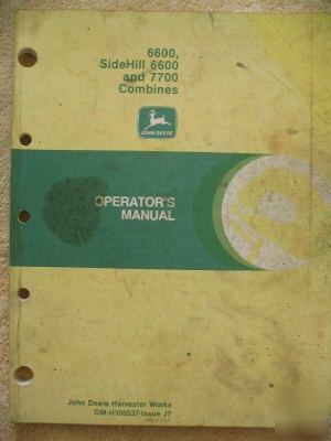 John deere sidehill 6600 7700 combine operator manual