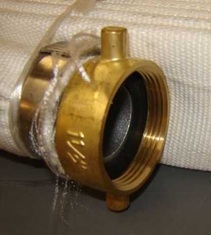 White fire hose approx. 50FT connectors 1-1/2