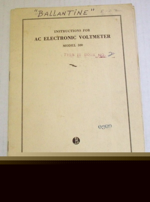 Ballantine 300 ac electronic voltmeter op/svc manual