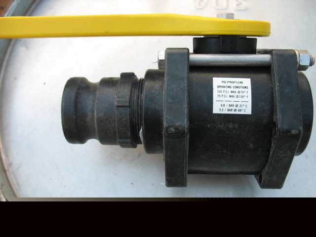 Banjo polypropylene ball valve 6 bolt valve