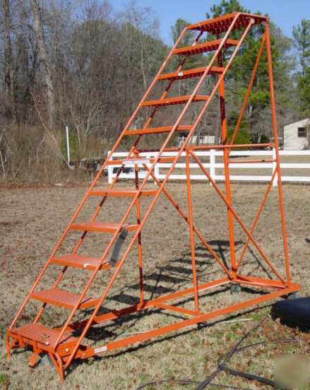 11 step rolling warehouse ladder 8' platform deer stand
