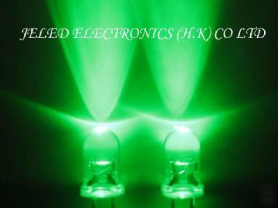 New 200X 5MM pure green led lamp 17,000MCD diy f/ship