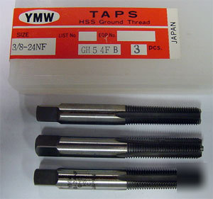 New 3PC ymw 3/8-24 nf 4FL ground thread tap