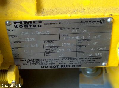 New kontro 1.5 x 1.5 x 5 sealless pump - ? / like new