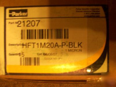 Parker 1 micron filter p/n 21207 HFT1M20A-p-blk