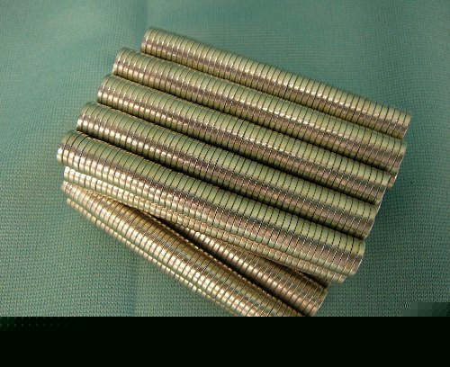 Rare earth disc magnets lot of 100 neodymium 3/8 x 1/16