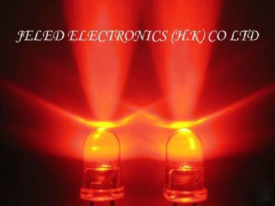 New 200X 5MM super bright red led lamp 15,000MCD f/ship