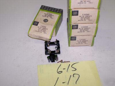 5 allen bradley contact block w/ supports p/n 2-32345