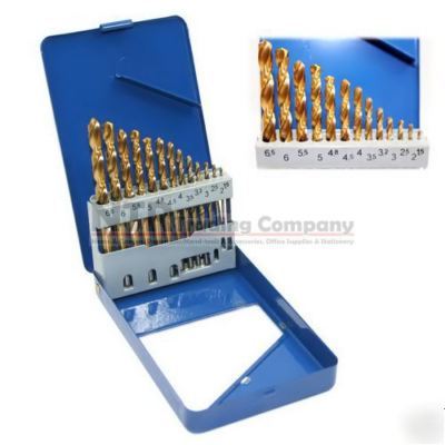 Amtec 13 pc titanium hss drill bit bits set 1.5-6.5MM