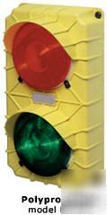 Dock traffic system, stop & go lights, red/green, signs