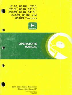 John deere operators manual 6110 6210L 6410L tractors g
