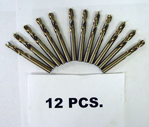 New (12) #22 cobalt stub drills - precision twist