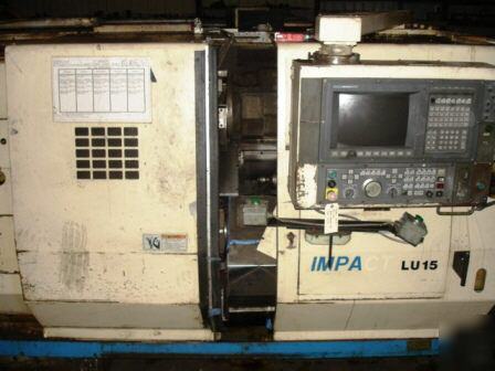 Okuma lu-15 cnc lathe twin turrets OSP7000L just reduce