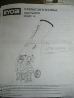 Ryobi operator's manual for cultivator RY60511A