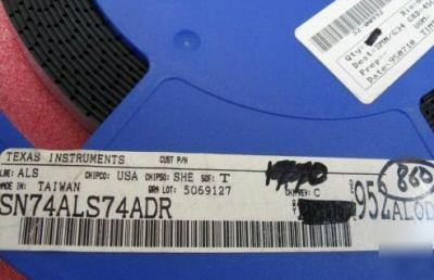 SN74ALS74ADR, dual d pos. edge trig. flip flop, 850 ea.