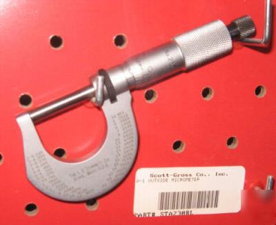 Starrett 230RL 0-1 outside micrometer