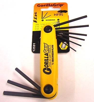 1 bondhus HF9S .050-3/16 fold-up gorilla grip hex set