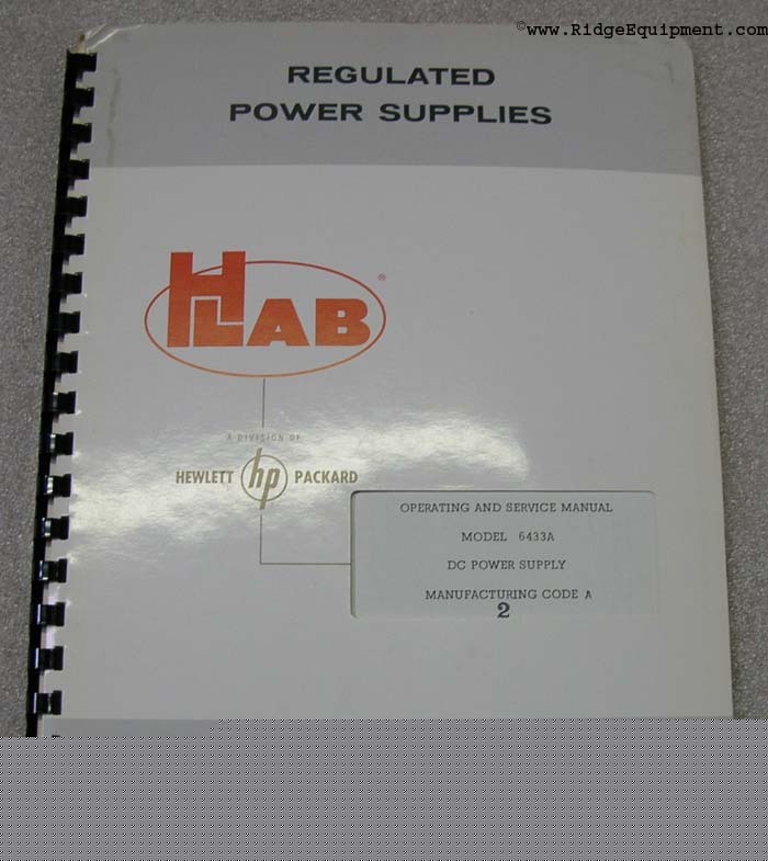 Hp 6433B dc power supply operating & service manual []