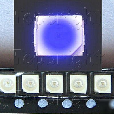 New 100 pcs plcc-2 power top smd smt 600 mcd blue led 