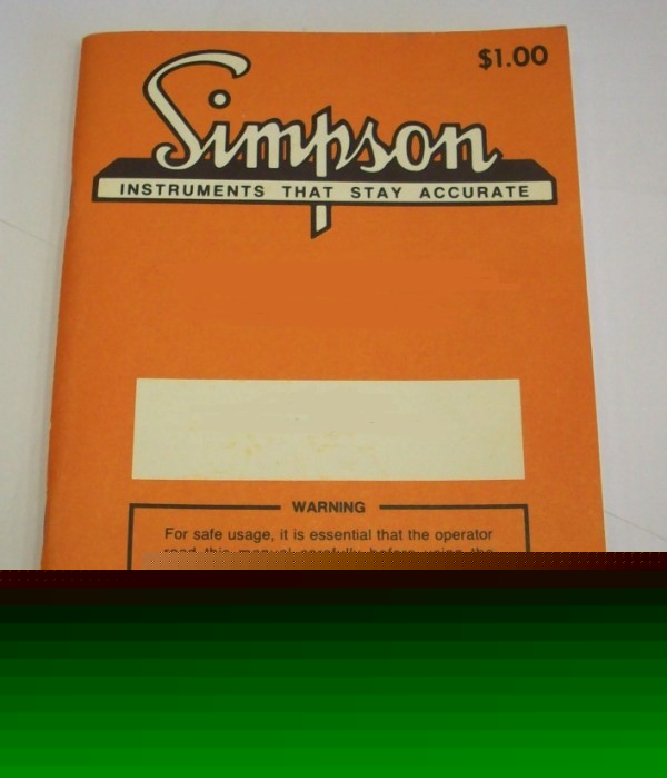 Simpson 230 op/service manual - $5 shipping 