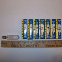 Tubular 15 watt bulbs 15T6C145 lot of 8