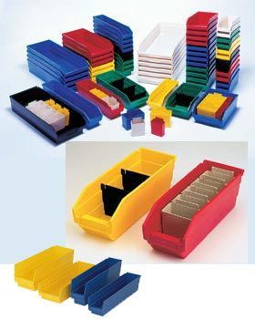 Wise red industrial shop storage bins 18X4X4