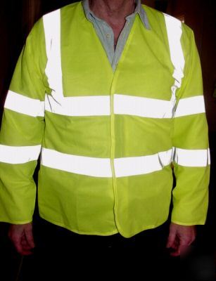  hi vis reflective long sleeve vest medium-- safety 