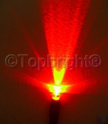 20PCS 12V wired 3MM 8KMCD red led for rv,rc,boat,bike