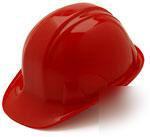 4 pt. ratchet suspension hard hat- red