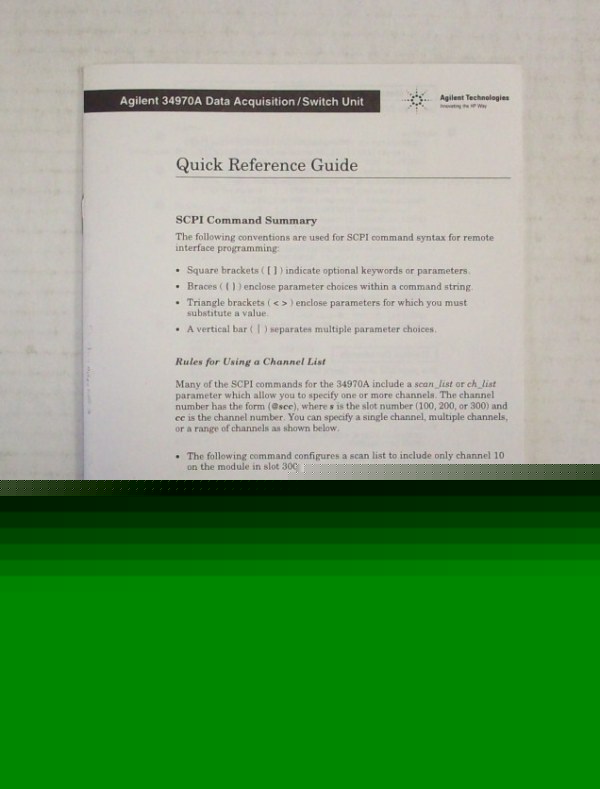 Agilent 34970A quick reference guide - $5 shipping 