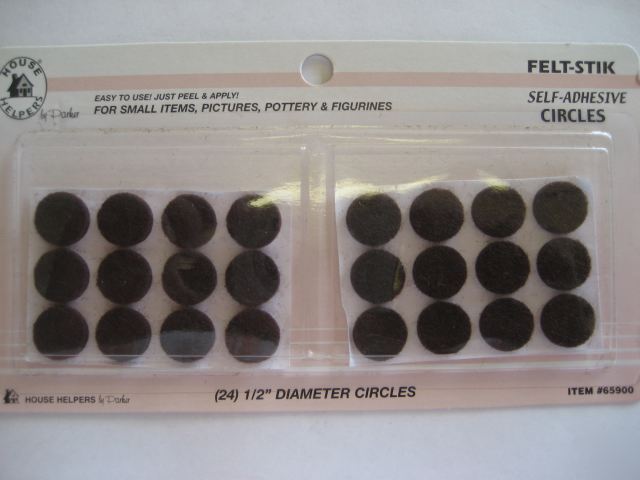 Heavy duty adhesive felt circles 1/2