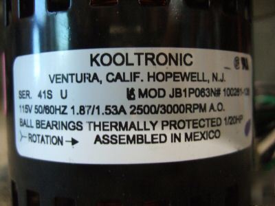 Kooltronic single centrifugal blower KBB35