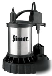 Simer stainless steel submersible pump w/float 3/4HP