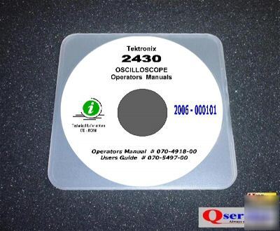 Tektronix tek 2430 operators + users manuals cd