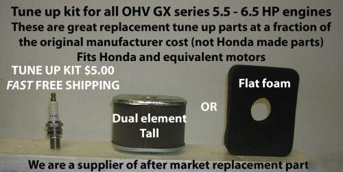 Tune up kit 5.5 6.5 hp engines spark plug & air filter