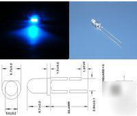 5 x 5MM blue led led's 9000+ mcd output uk seller