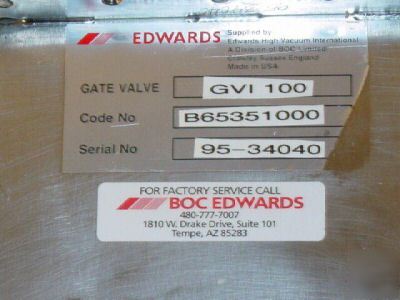 Boc edwards gvi 100 B65351000 vacuum pump gate valve