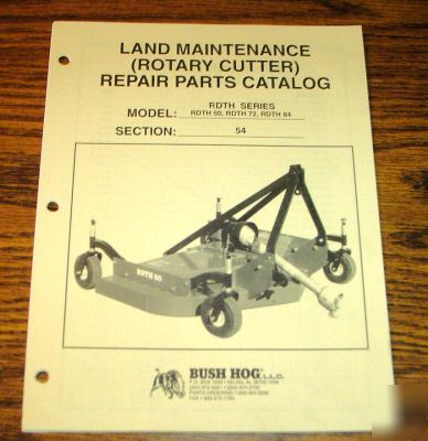 Bush hog rdth 60 72 84 rotary cutter mower part catalog