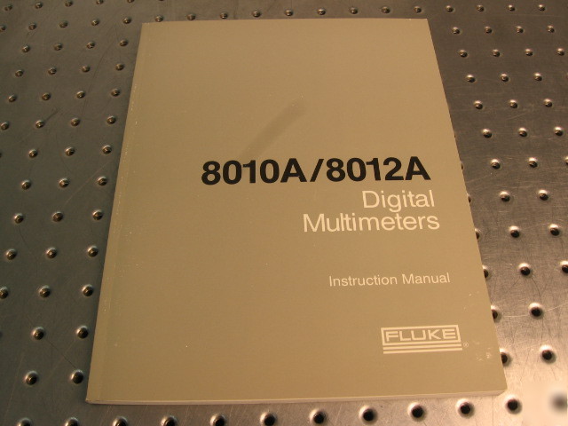 G30979 fluke 8010A / 8012A instruction manual